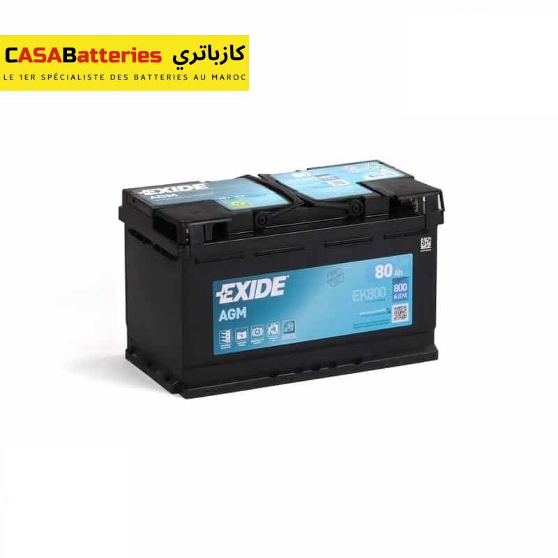 EXIDE EK800 L4 AGM START STOP 12V 80 Ah 800 A BATTERIE VOITURE
