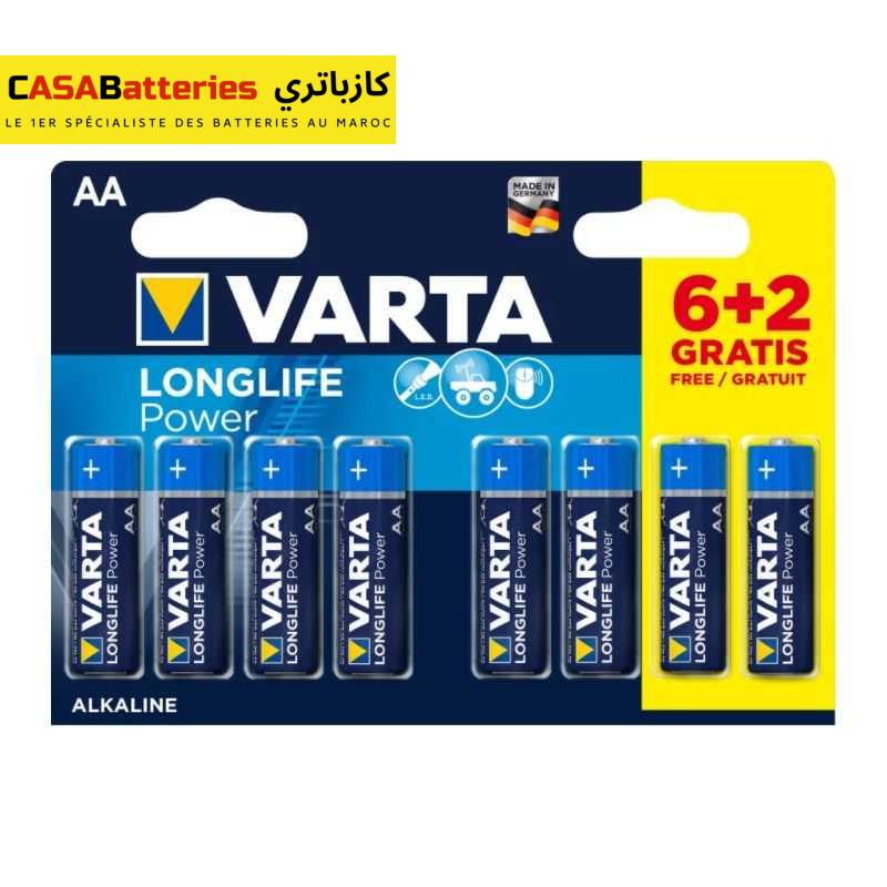VARTA Longlife Power AA Blister 6+2 Gratuite